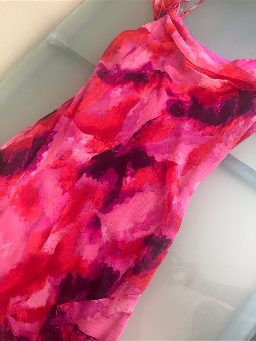 IN SAN Francisco Watercolor Slip Dress Size XL Romantic Wedding Guest Dress - Picture 4 of 7